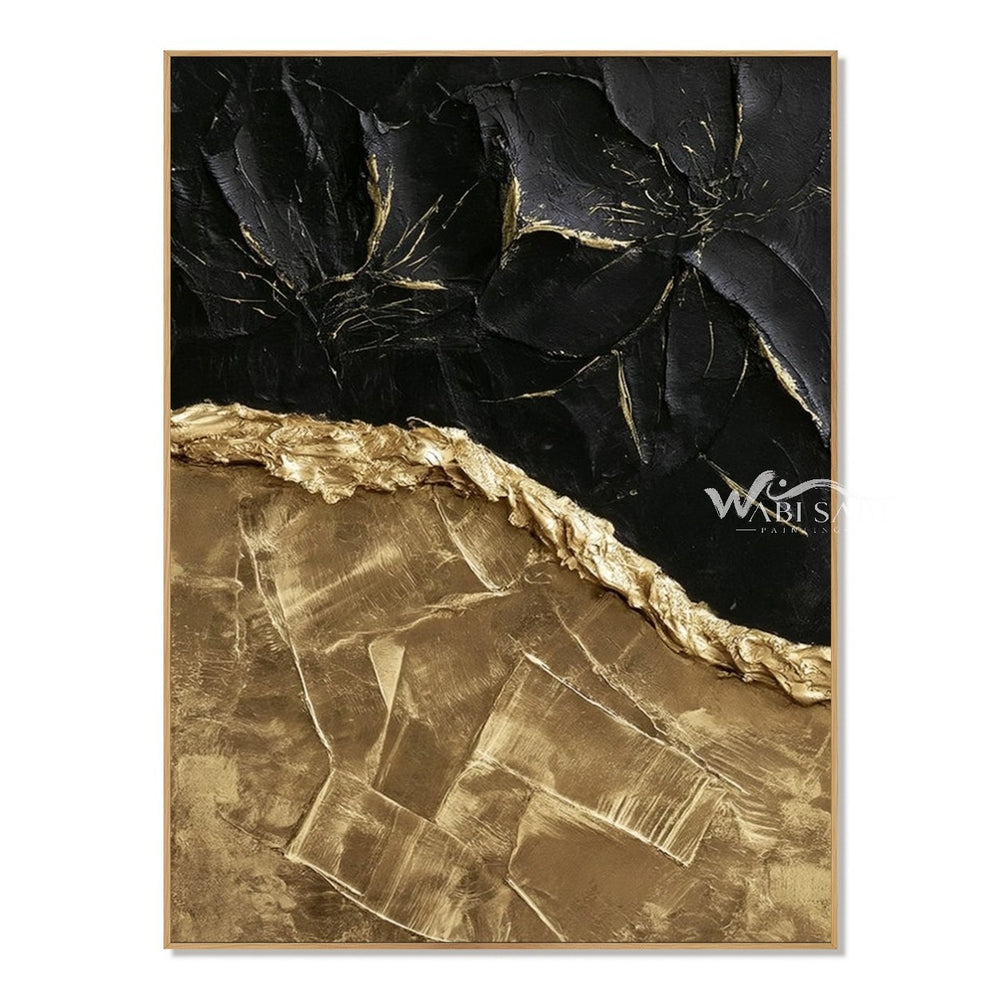 Black and Gold Faultline Painting — WS-0261 — artwork view