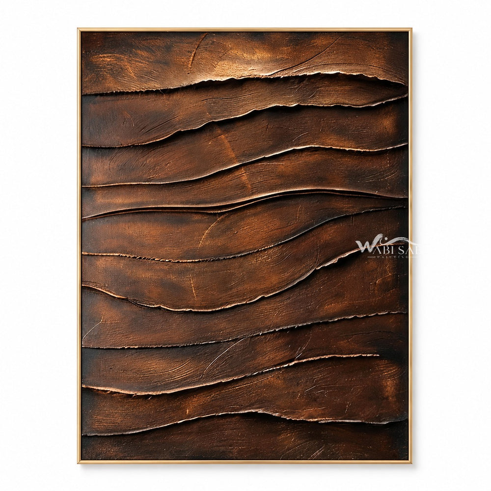 Copper Brown Layered Ridge Wall Art — WS-0072 — artwork view