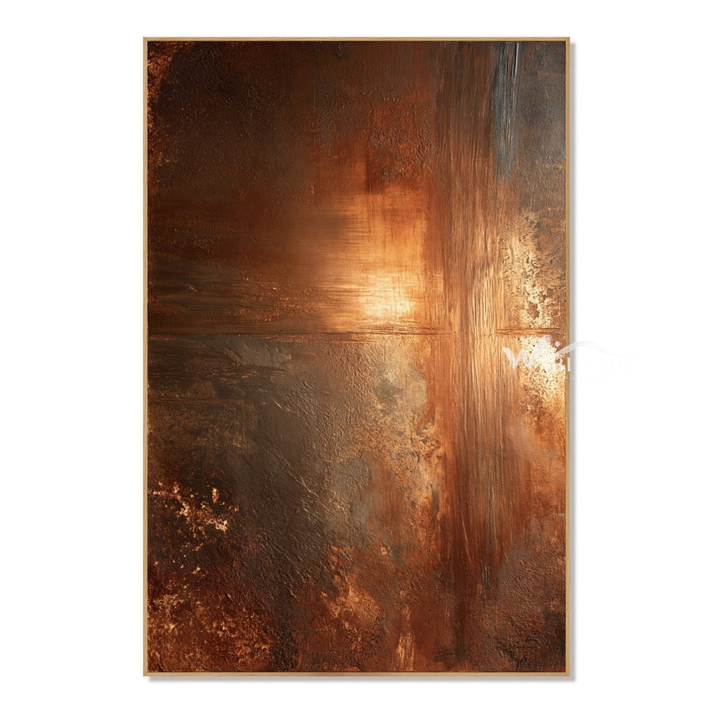 Copper Brown Weathered Canvas Painting — WS-0152 — artwork view