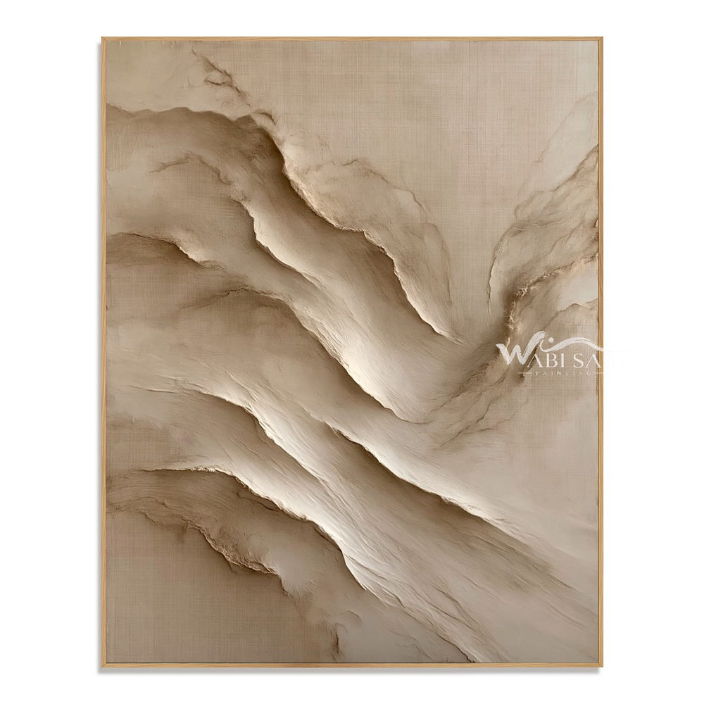 Diagonal Ivory Rock Layers Painting — WS-0145 — artwork view