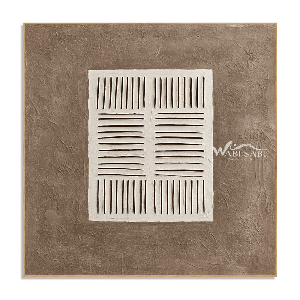 Ivory Line Study on Taupe — WS-0254 — artwork view