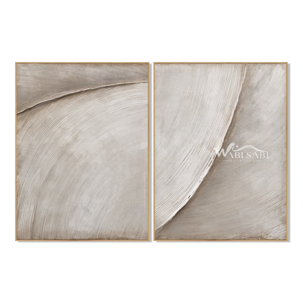 Ivory Sweeping Arc Diptych Wall Art — WS-0150 — artwork view