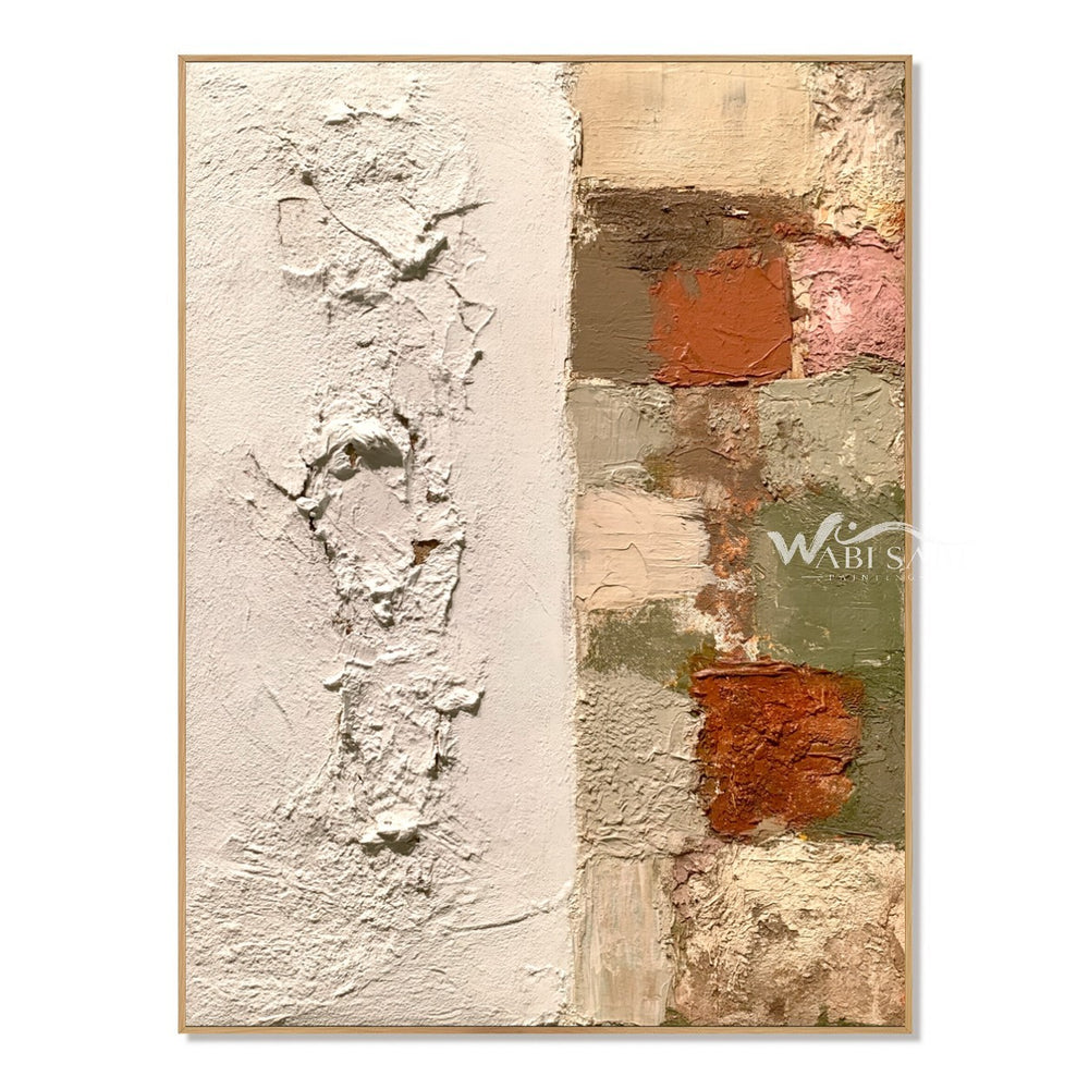 Ivory Texture and Earth Tone Blocks Wall Art — WS-0110 — artwork view