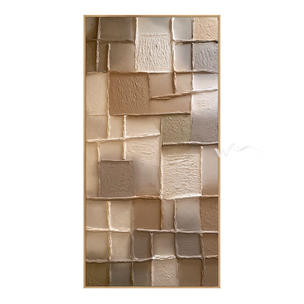 Narrow Stacked Neutral Blocks Wall Art — WS-0180 — artwork view
