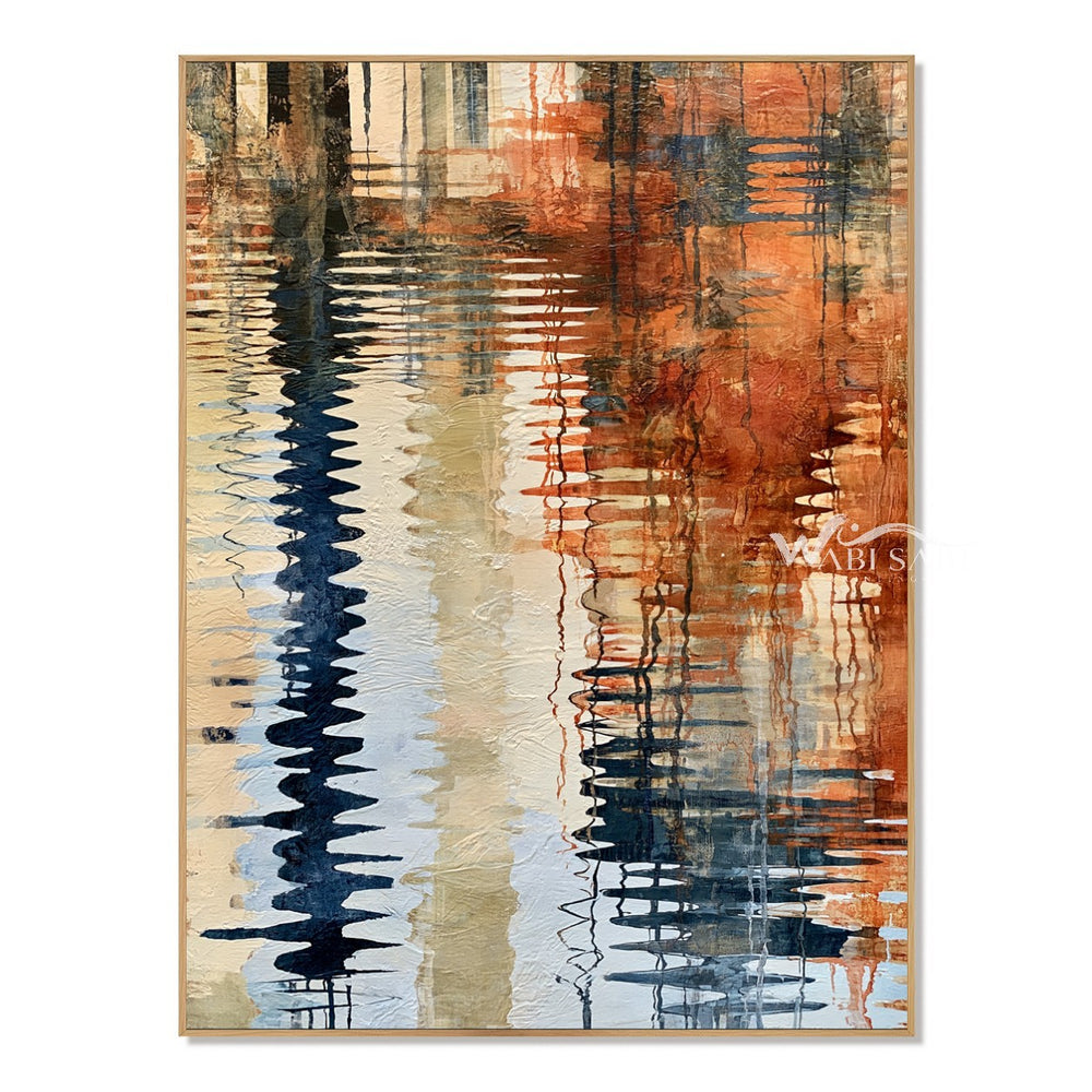 Navy Ripple Column and Copper Reflections Wall Art — WS-0134 — artwork view