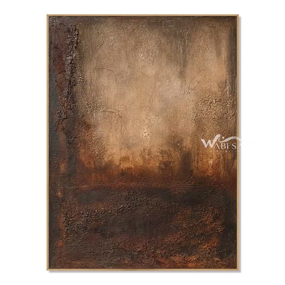 Ochre Afterglow Textured Painting — WS-0239 — artwork view