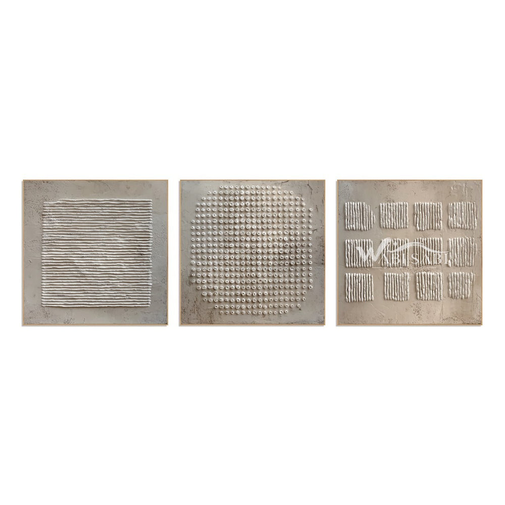 Rounded Dot Field 3-Piece Abstract Set — WS-0280 — artwork view