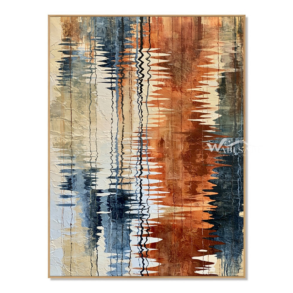 Rust and Navy Water Reflection Abstract Wall Art — WS-0133 — artwork view