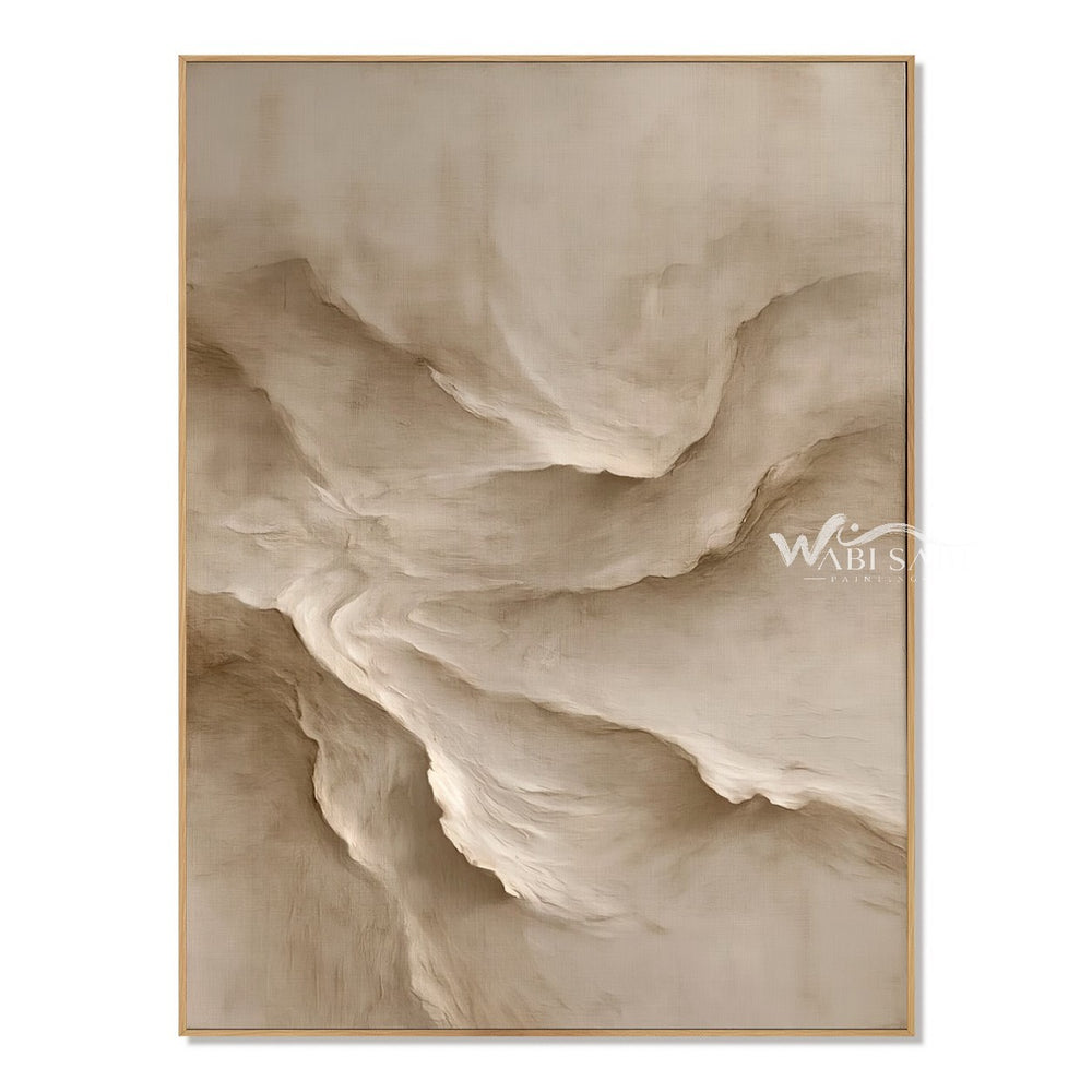 Soft Beige Terraced Ridge Painting — WS-0144 — artwork view