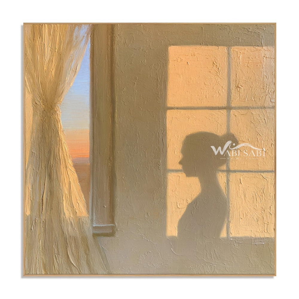Sunset Window and Profile Shadow Painting — WS-0205 — artwork view