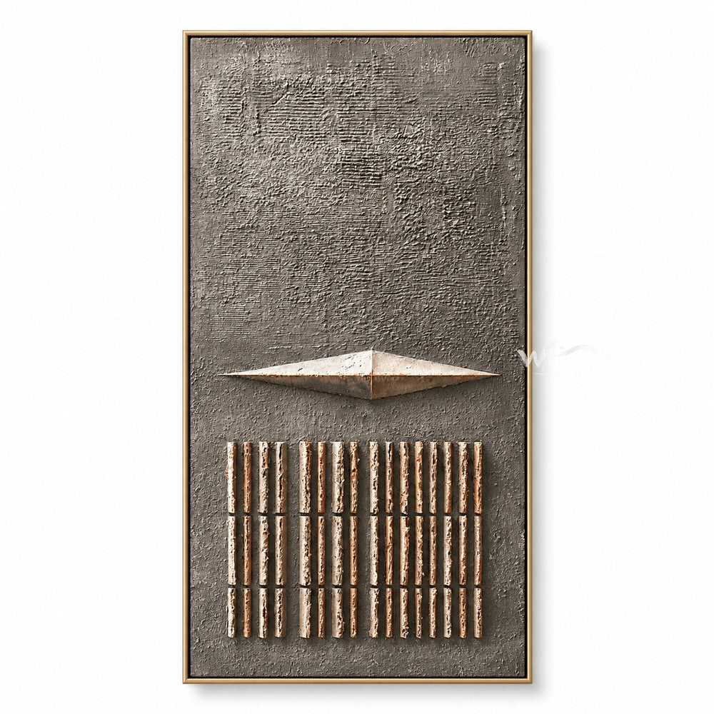 Taupe Diamond and Bar Grid Wall Art — WS-0104 — artwork view