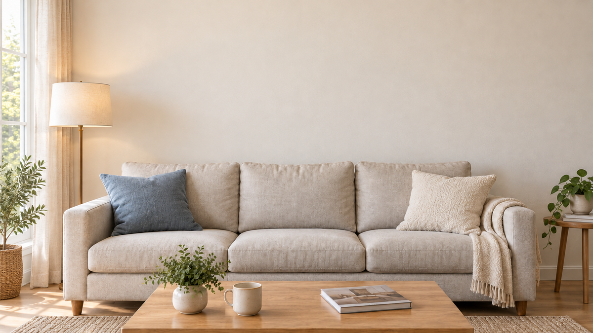 Room before adding the artwork — digitally edited visualization