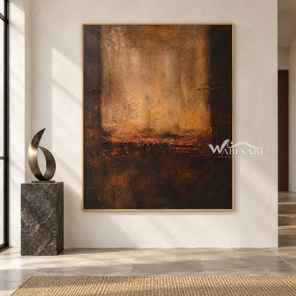 Amber Opening Abstract Painting shown in an open interior.