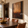 Amber Opening Abstract Painting shown in a dining area.