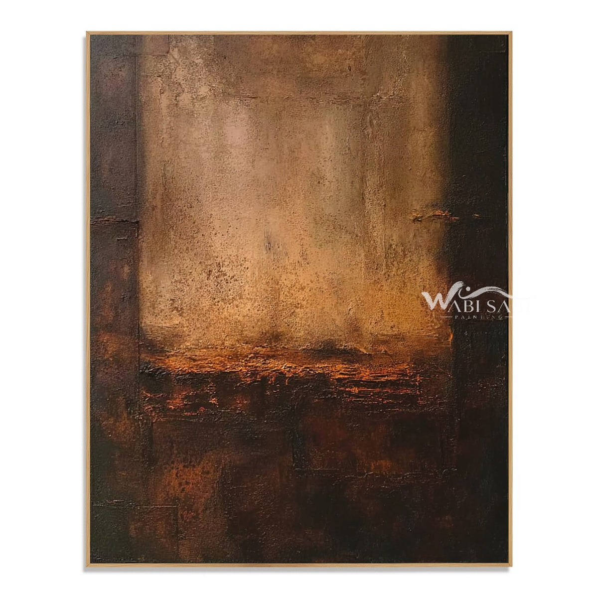 Amber Opening Abstract Painting on a white background.