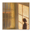 Amber Window Light and Figure Painting. Dark figure in profile.