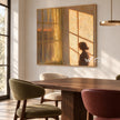 Amber Window Light and Figure Painting shown in a dining area.
