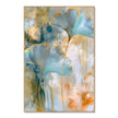Aqua Fan Leaves with Gold Edges Wall Art. Fine gold-colored edges.