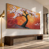 Blossom Tree in Amber Swirls shown above a bench.