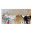 Blue Gray and Black Block Abstract Painting. Large black block on the right.