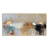 Blue Gray and Black Block Abstract Painting. Large black block on the right.
