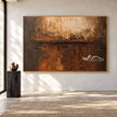 Bronze Divide Textured Wall Art shown in an open interior.