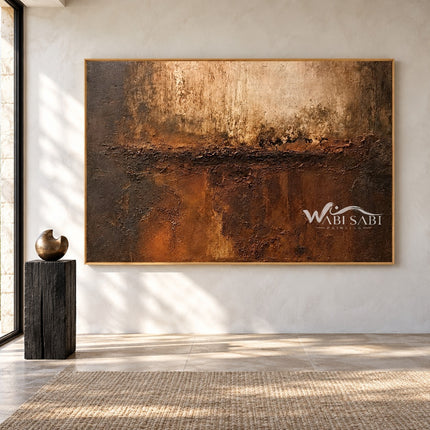 Bronze Divide Textured Wall Art shown in an open interior.