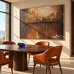Bronze Divide Textured Wall Art shown in a dining area.