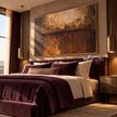Bronze Divide Textured Wall Art shown in a bedroom.