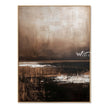 Brown Horizon with Broken White Reflections. Dark horizontal divide.