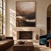 Brown Horizon with Broken White Reflections shown above a fireplace.