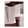 Burgundy and Cream U Curve Abstract Painting. Fine U-shaped parallel lines.