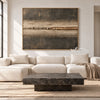 Central Seam in Charcoal and Sand shown above a sofa.