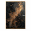 Diagonal copper-colored passage in charcoal, copper, brown. Charcoal background.