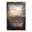 Charcoal and Brown Weathered Light Painting. Gold-colored flecks along broken edges.