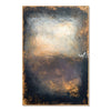 Charcoal and Brown Weathered Light Painting. Gold-colored flecks along broken edges.