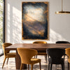 Charcoal and Brown Weathered Light Painting shown in a dining area.