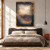 Charcoal and Brown Weathered Light Painting shown in a bedroom.