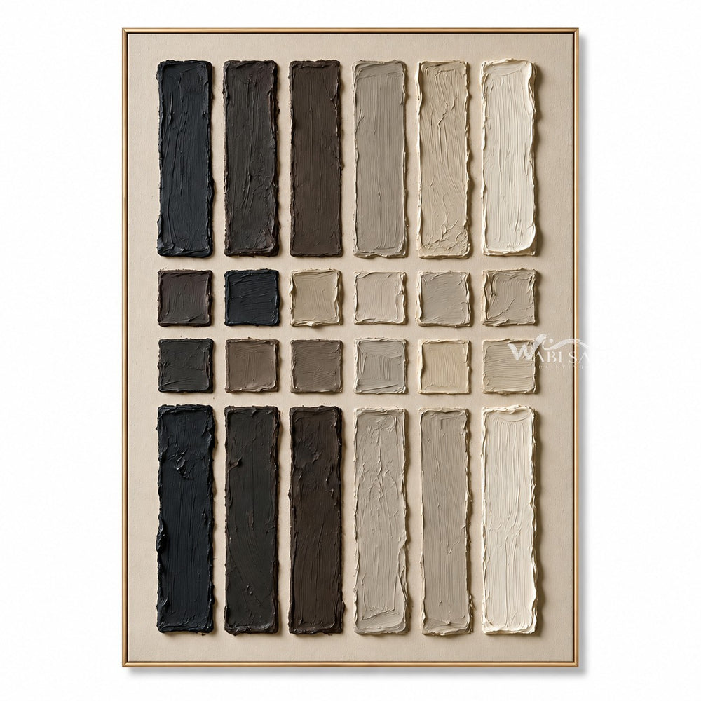 Charcoal and Cream Bar Grid Wall Art — WS-0063 — artwork view