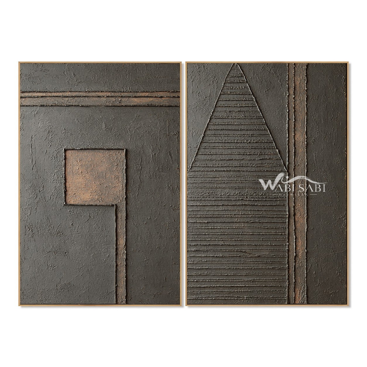 Charcoal Signs Geometric 2-Piece Set on a white background.