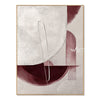 Cream and Burgundy Half Circle Painting. Thin looped line through the center.
