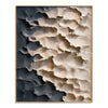 Cream and Charcoal Layered Forms Wall Art. Cream concentrated toward the upper right.