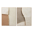 Cream and Tan Curved Texture Diptych. Cream curves and tan blocks.