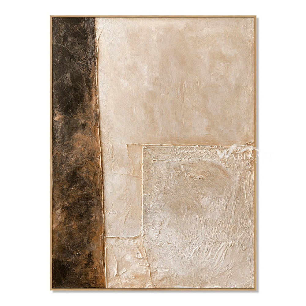 Cream Blocks with a Dark Brown Edge Painting — WS-0193 — artwork view