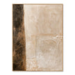 Cream Blocks with a Dark Brown Edge Painting. Smaller stacked shapes near the base.
