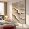 Cream Canyon Shelves Textured Painting shown in a bedroom.