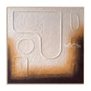 Cream Rounded Outline Shapes Abstract Painting. Ochre and brown near the edges.