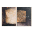 Dark Rectangle Diptych with Gold Tone Accent. Pale and gold-colored rectangles.