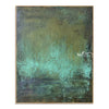 Deep Green Mottled Abstract Painting. Mottled surface with a lighter center.