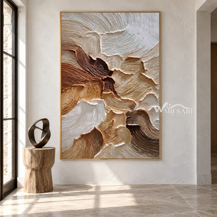 Earth Fold Abstract Wall Art shown in an open interior.